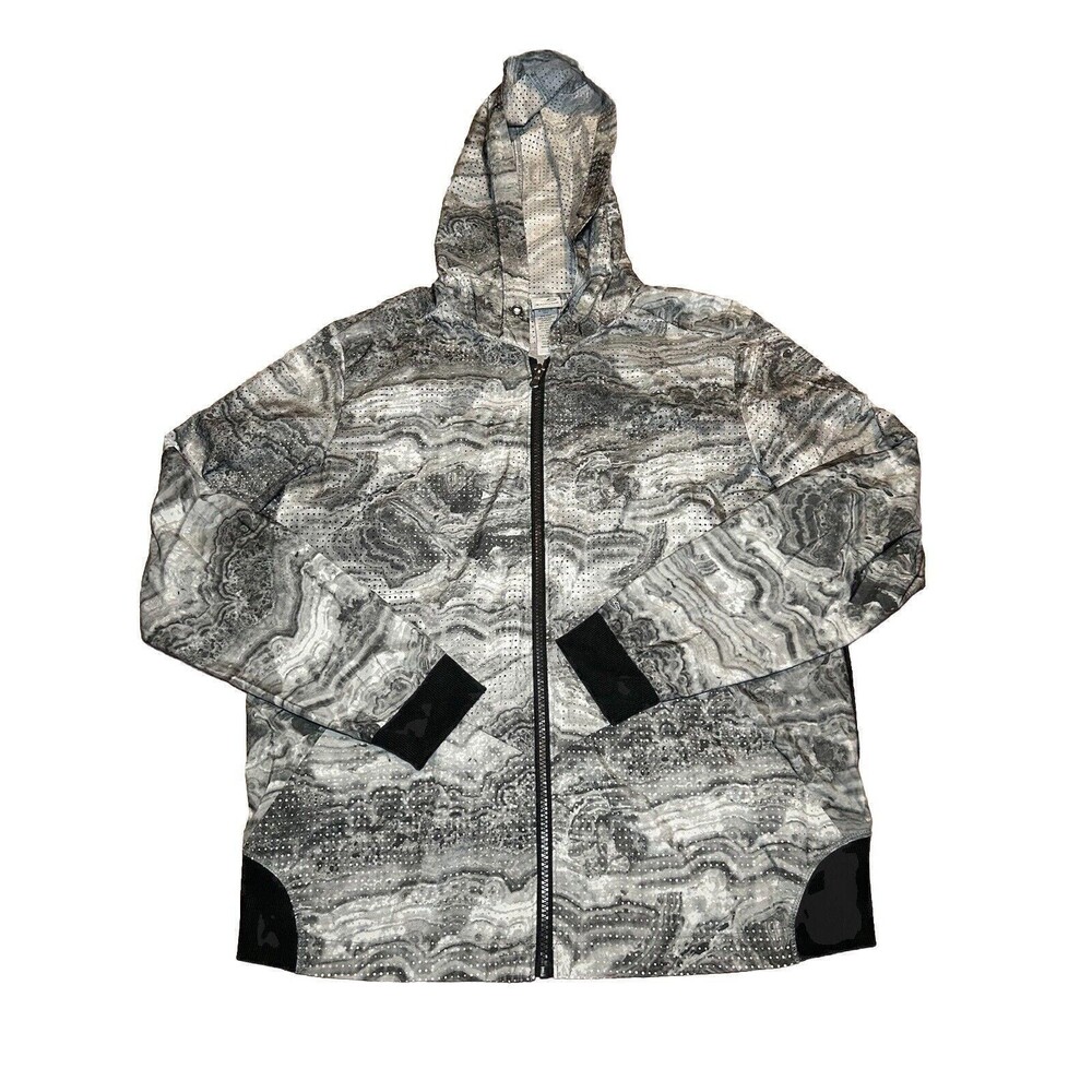 Champion Women’s Large Full Zip Running Windbreaker Jacket – Black/Gray